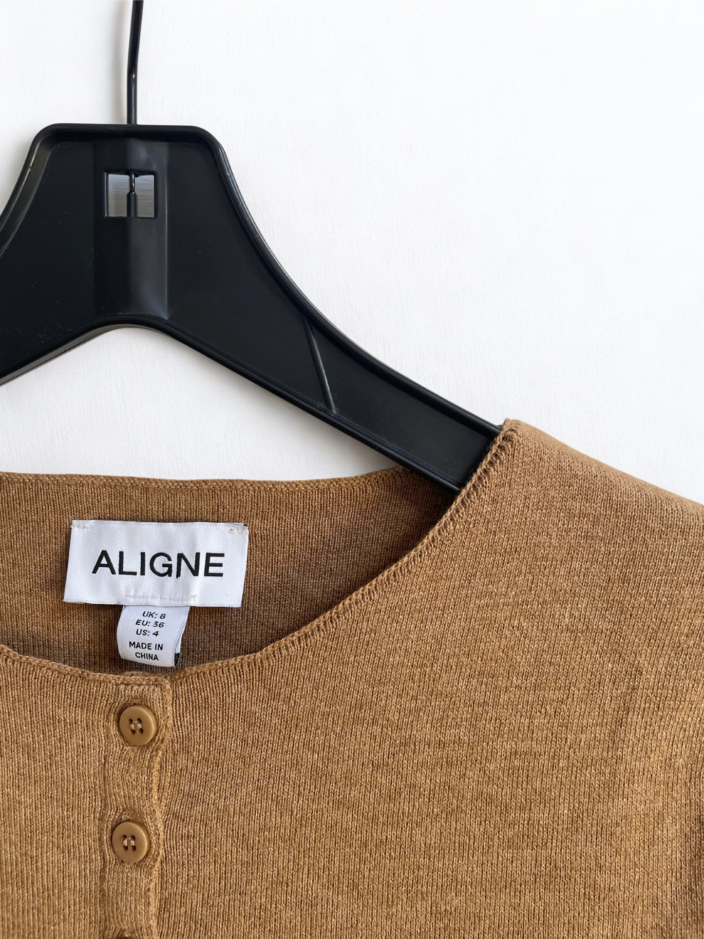 Aligne Camel Daphne Knit Cardigan, Size 8