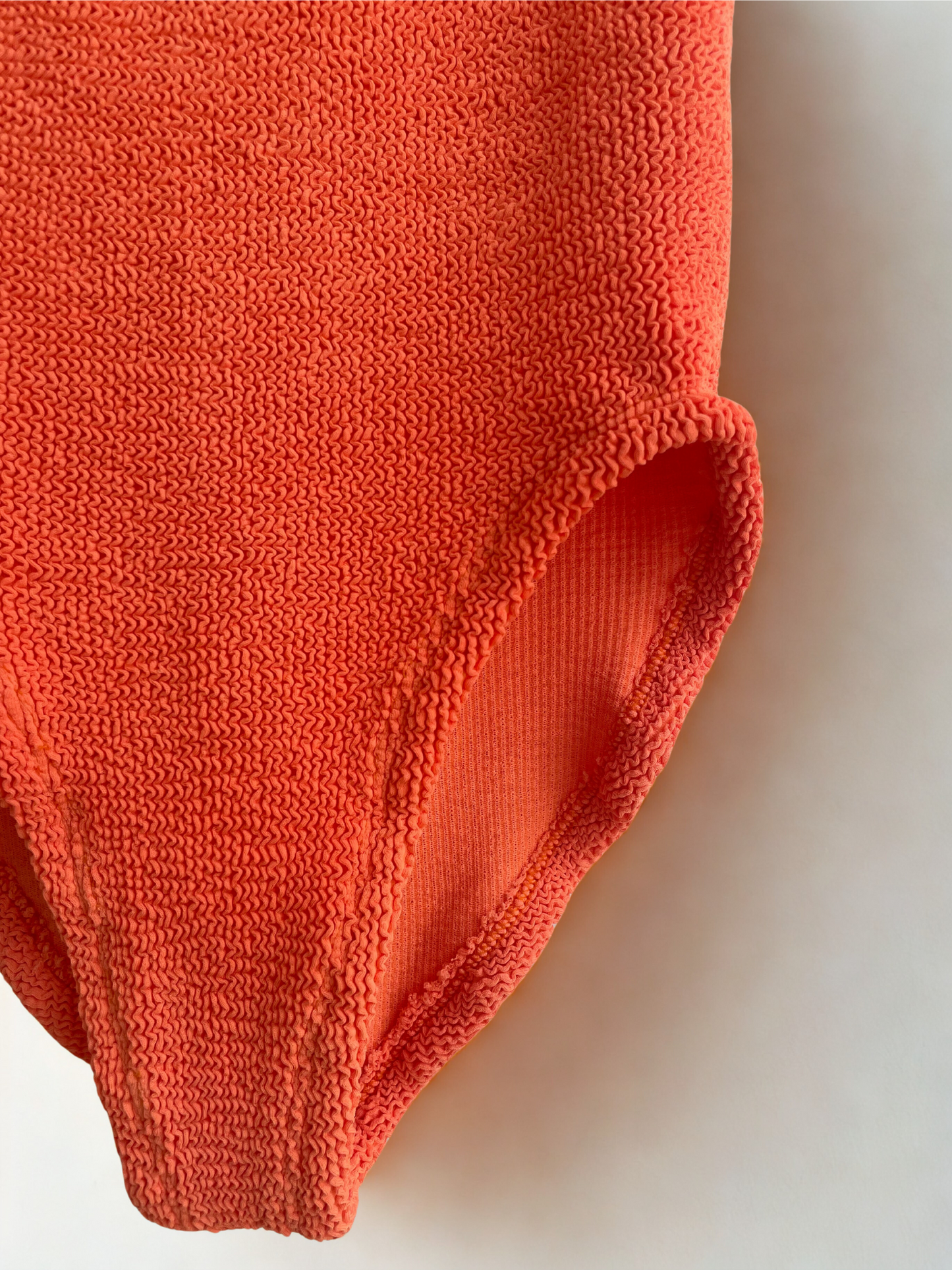 Hunza G Domino Scoop-Neck Crinkle Swimsuit Orange