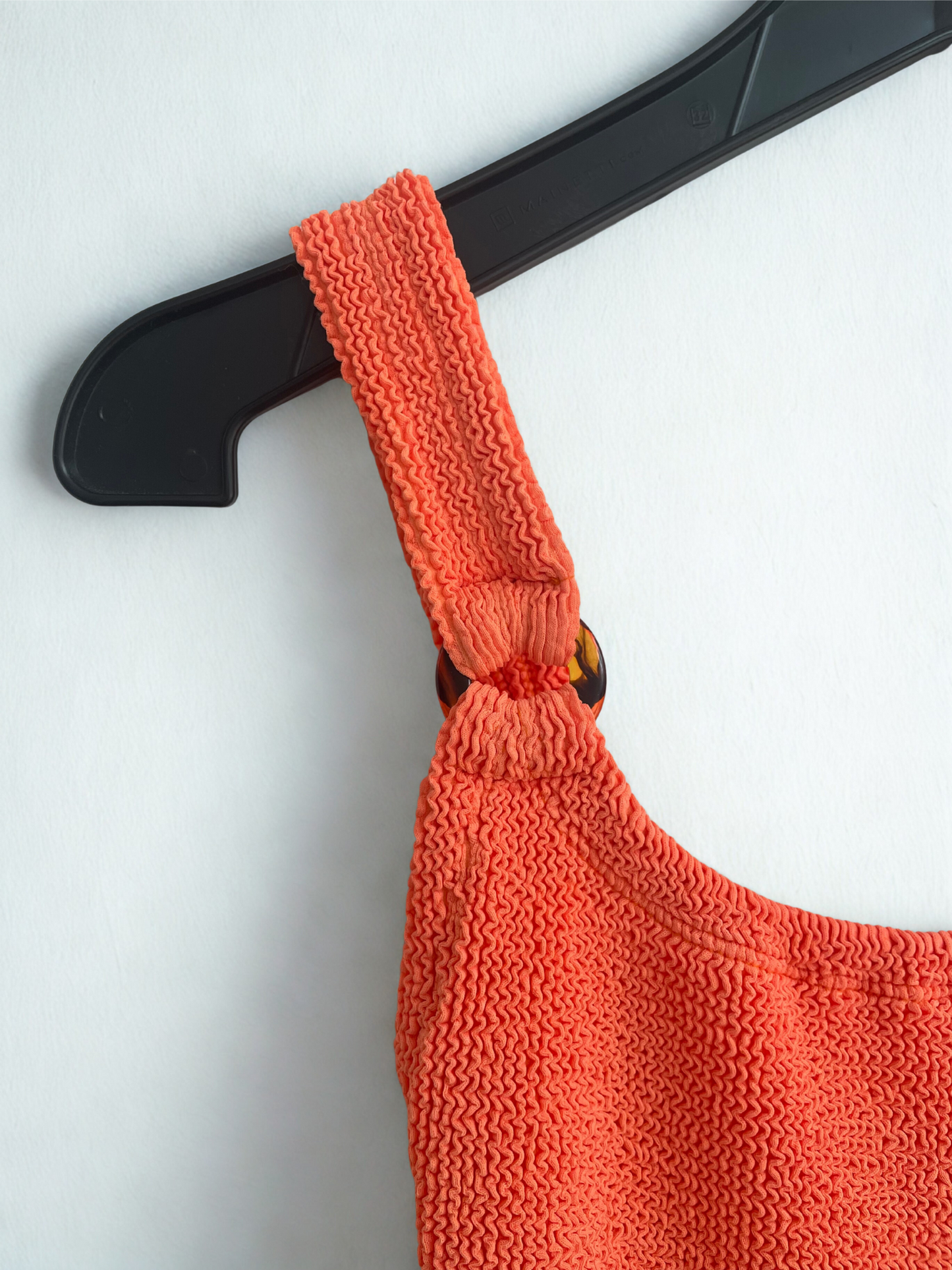 Hunza G Domino Scoop-Neck Crinkle Swimsuit Orange
