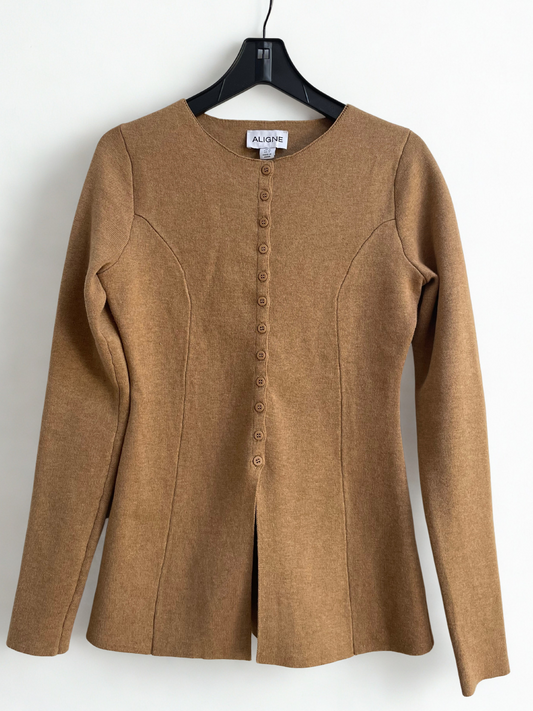 Aligne Camel Daphne Knit Cardigan, Size 8