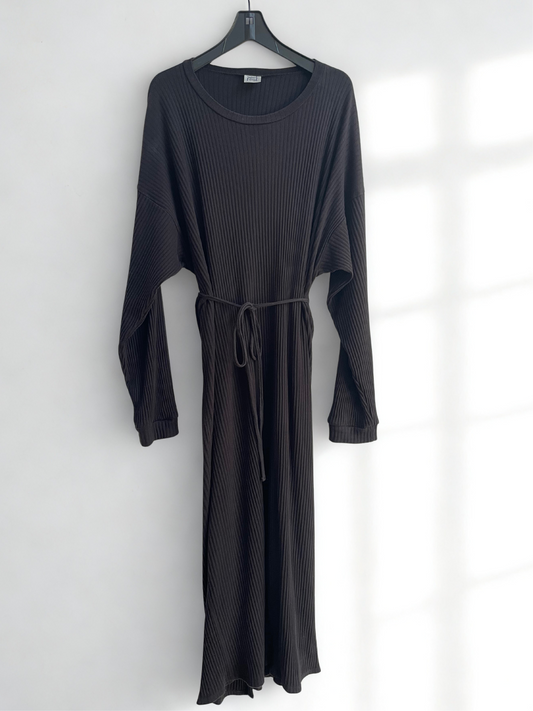 Baserange Black Shaw Kaftan Wrap Dress, Size M