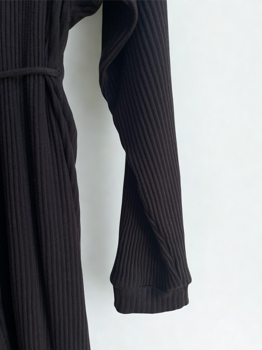 Baserange Black Shaw Kaftan Wrap Dress, Size M