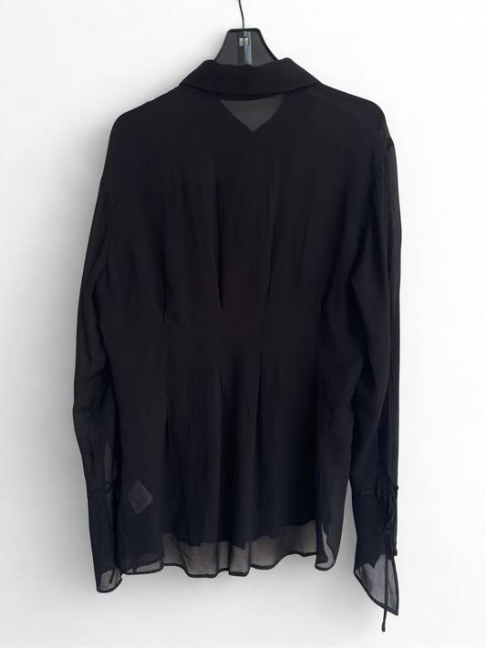 DISSH Bowie Black Sheer Viscose Shirt, Size 12