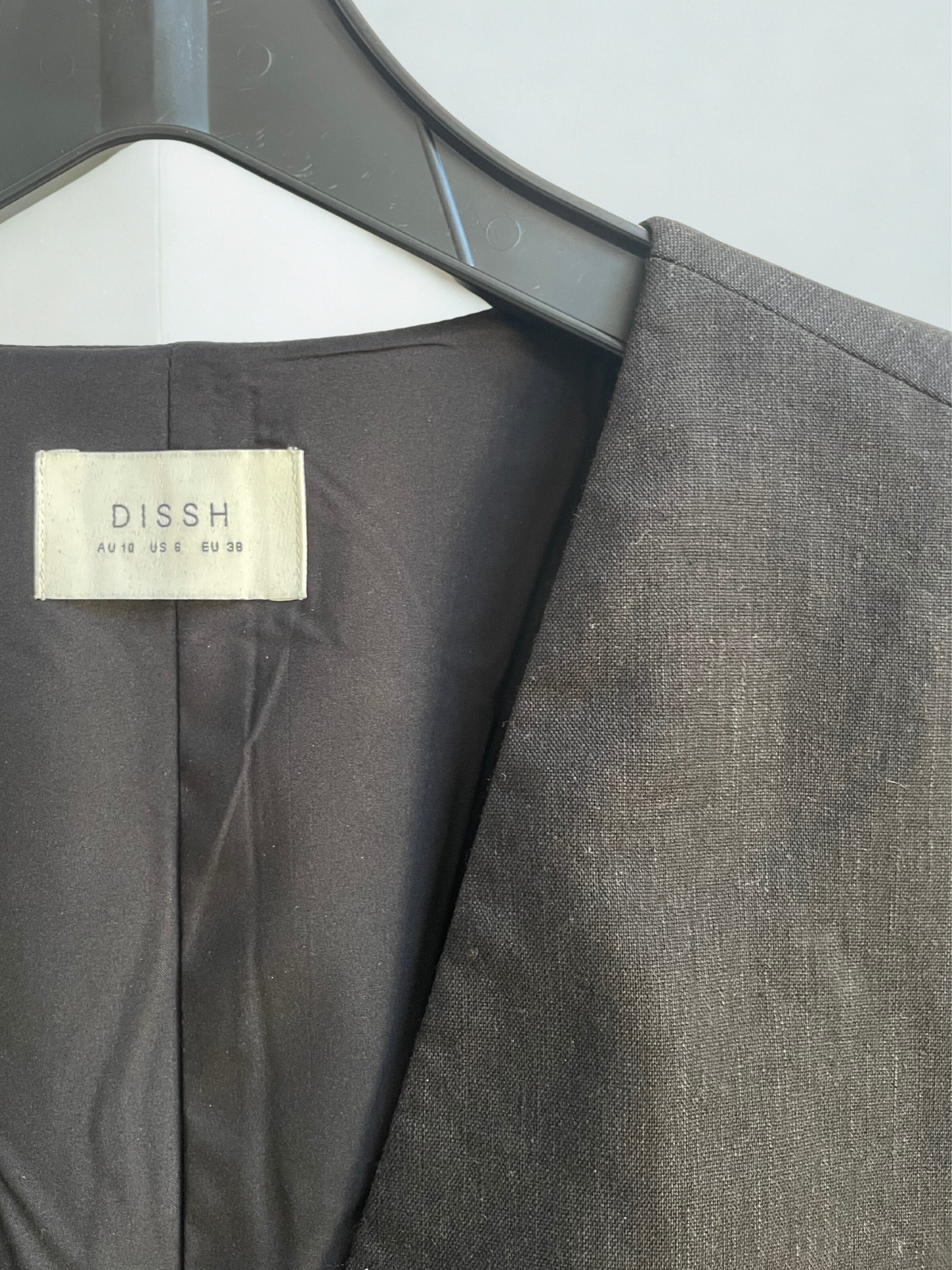 DISSH Taylor Black Vest, size 10