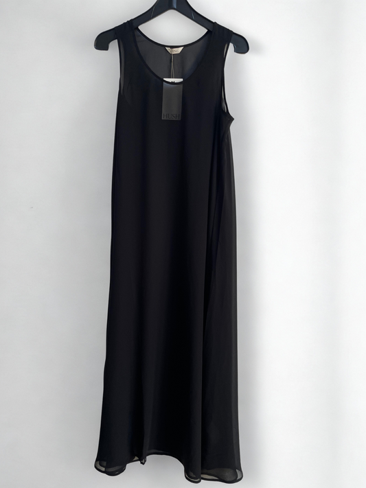 HUSH Lizzie Sheer Black Maxi Dress, Size S